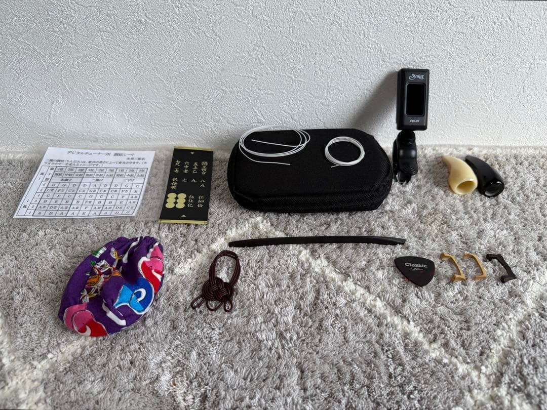 ASOVIVA アソビバ　三線セット 沖縄 消音ウマ付き　カラクイ3本新品