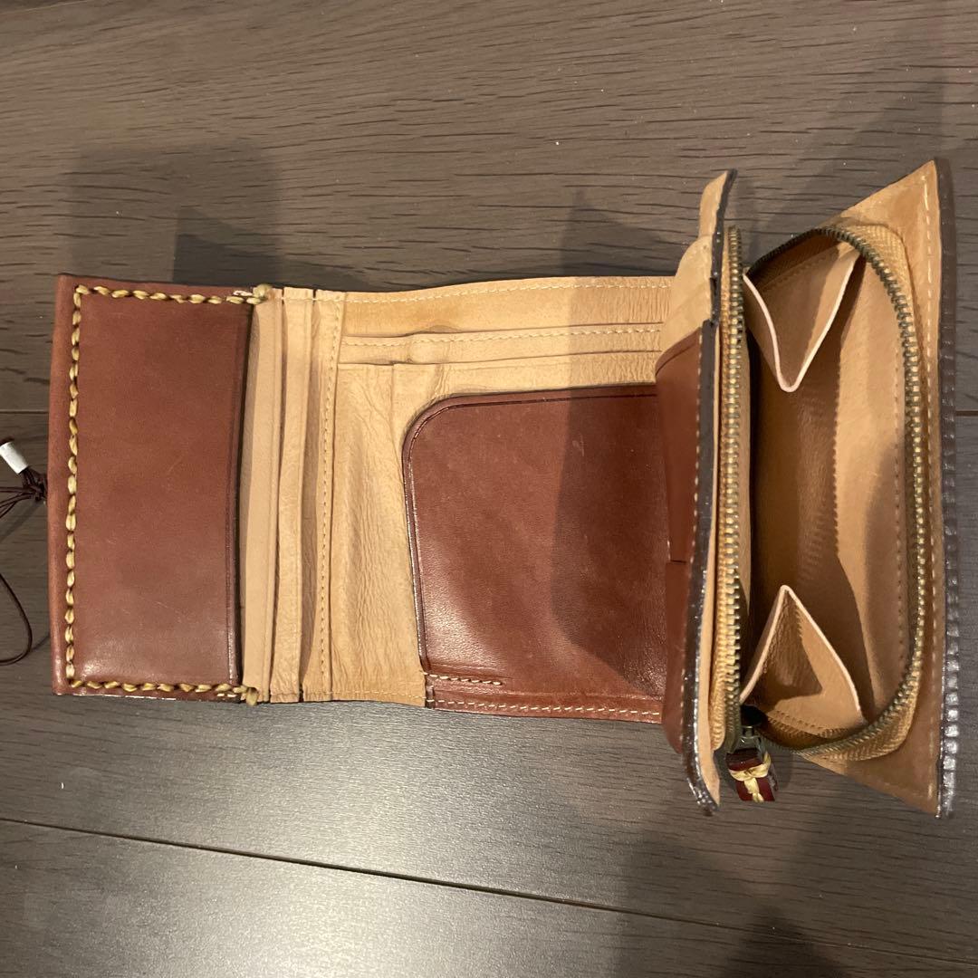 [新品•未使用] eb.a.gos エバゴス　キャンパス×レザー三折り財布