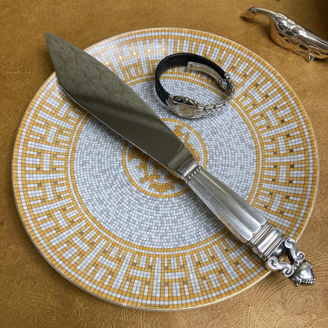 【E 】純銀 ケーキナイフ エコーン【訳あり】