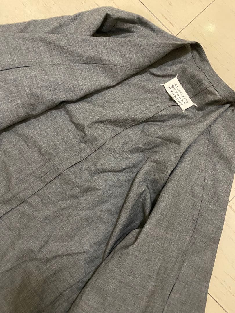 【着用感アリ】メゾン マルジェラ ノーカラージャケット(54)XXL程度 グレー