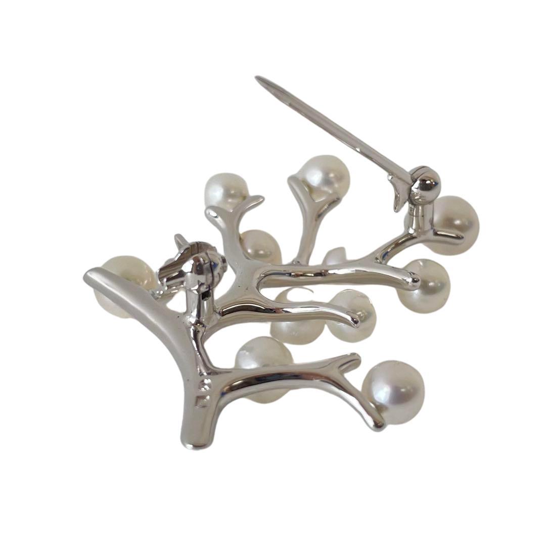 【極美品】 ミキモト 幸福の木 シルバー ブローチ 巾着 箱付き