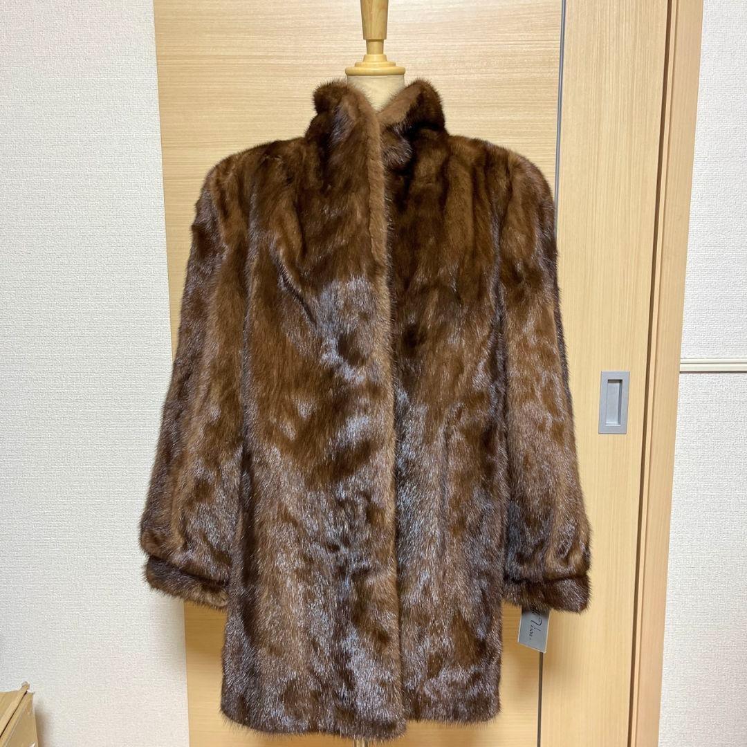 【美品】ミンク茶色 コート SAGA Belle vison タグ付