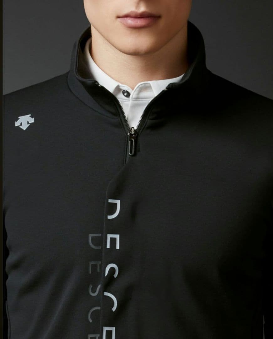 【入手困難】デサントゴルフ ロゴプリントジャージー ジャケット M 黒