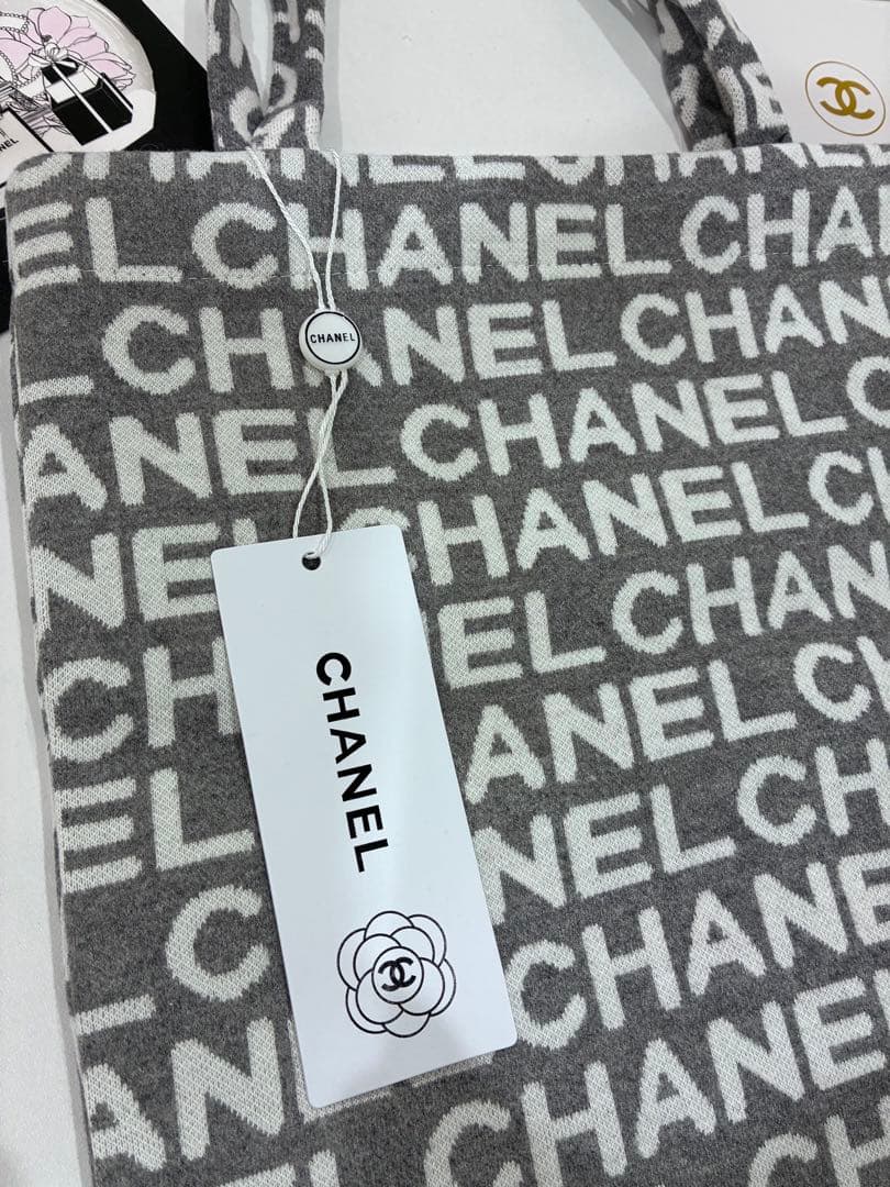 G*フ様 CHANEL 総柄　グレー トートバッグ シャネルノベルティ　ハンドバ