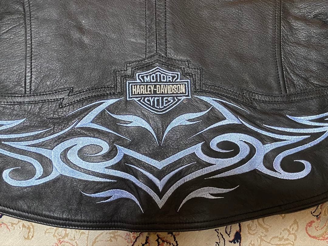 新品未使用Harley-Davidson ブラックレザージャケットフレアーロゴ