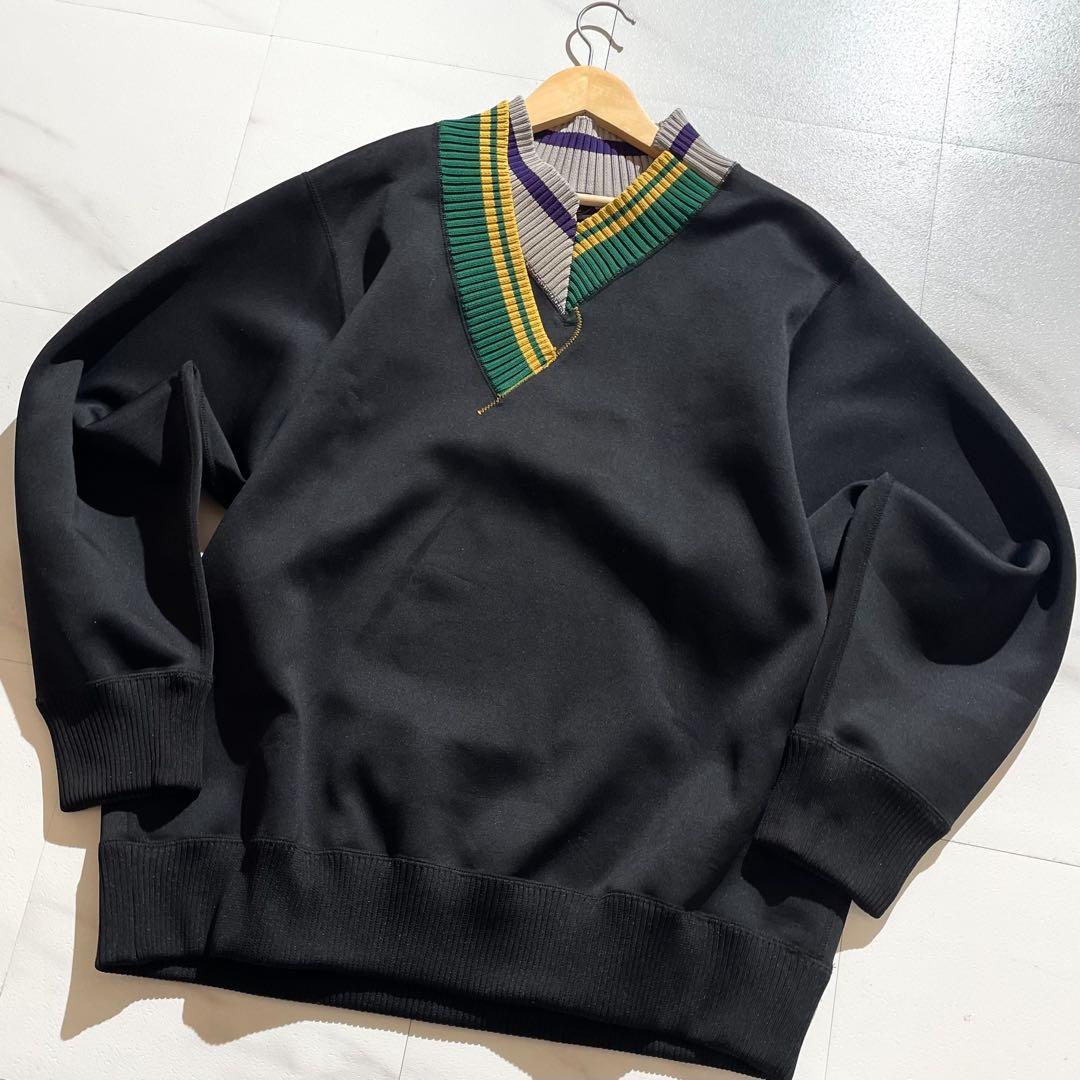 【美品】kolor クレイジーパターン ダンボールスウェット Lサイズ 黒