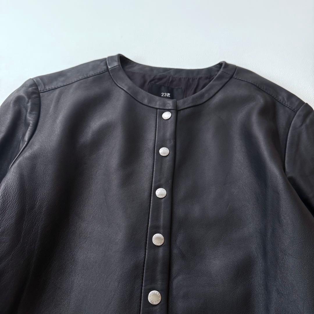 未使用に近い✨サイズ44✨23区 中村アン着用　ラムレザージャケット　黒　希少