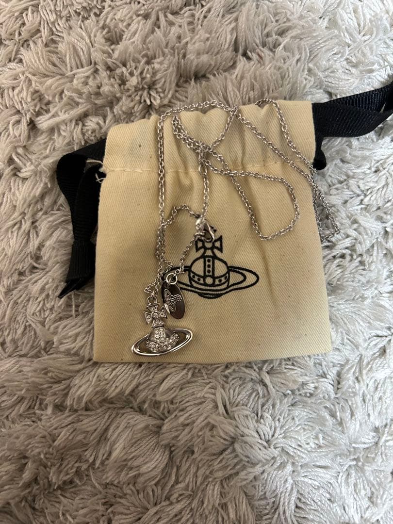 Vivienne Westwood オーブネックレス フラット シルバー巾着付き