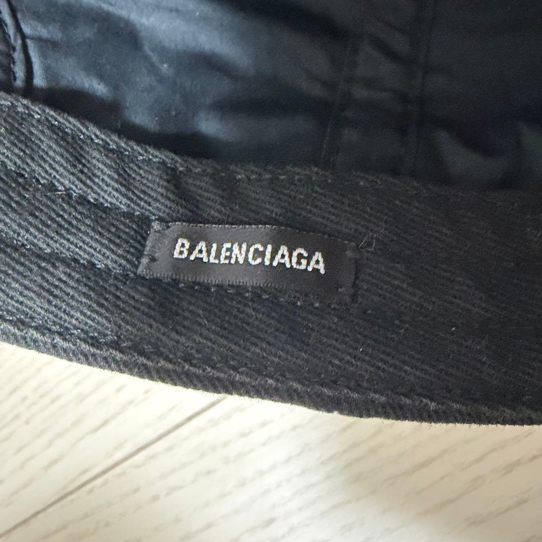 美品✨BALENCIAGA　バイザーロゴ　キャップ　L59　マジックテープ　黒赤