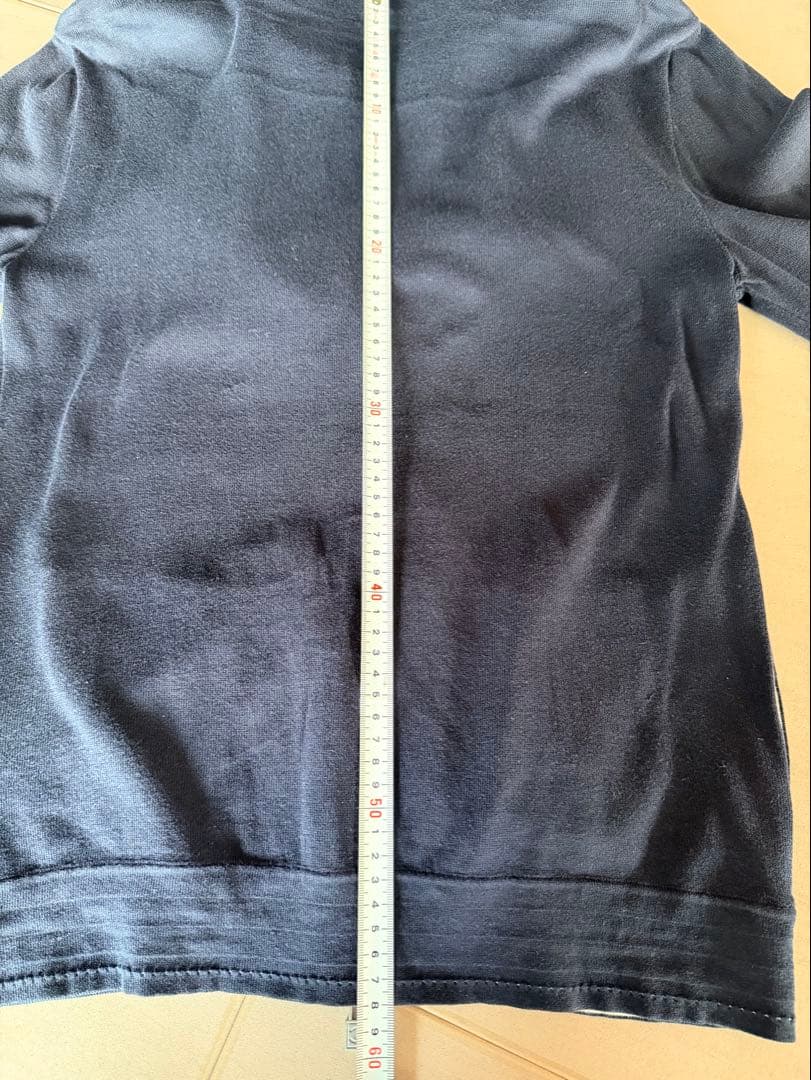 美品　CHANEL 薄手コットン素材　ネイビー フード付きパーカー