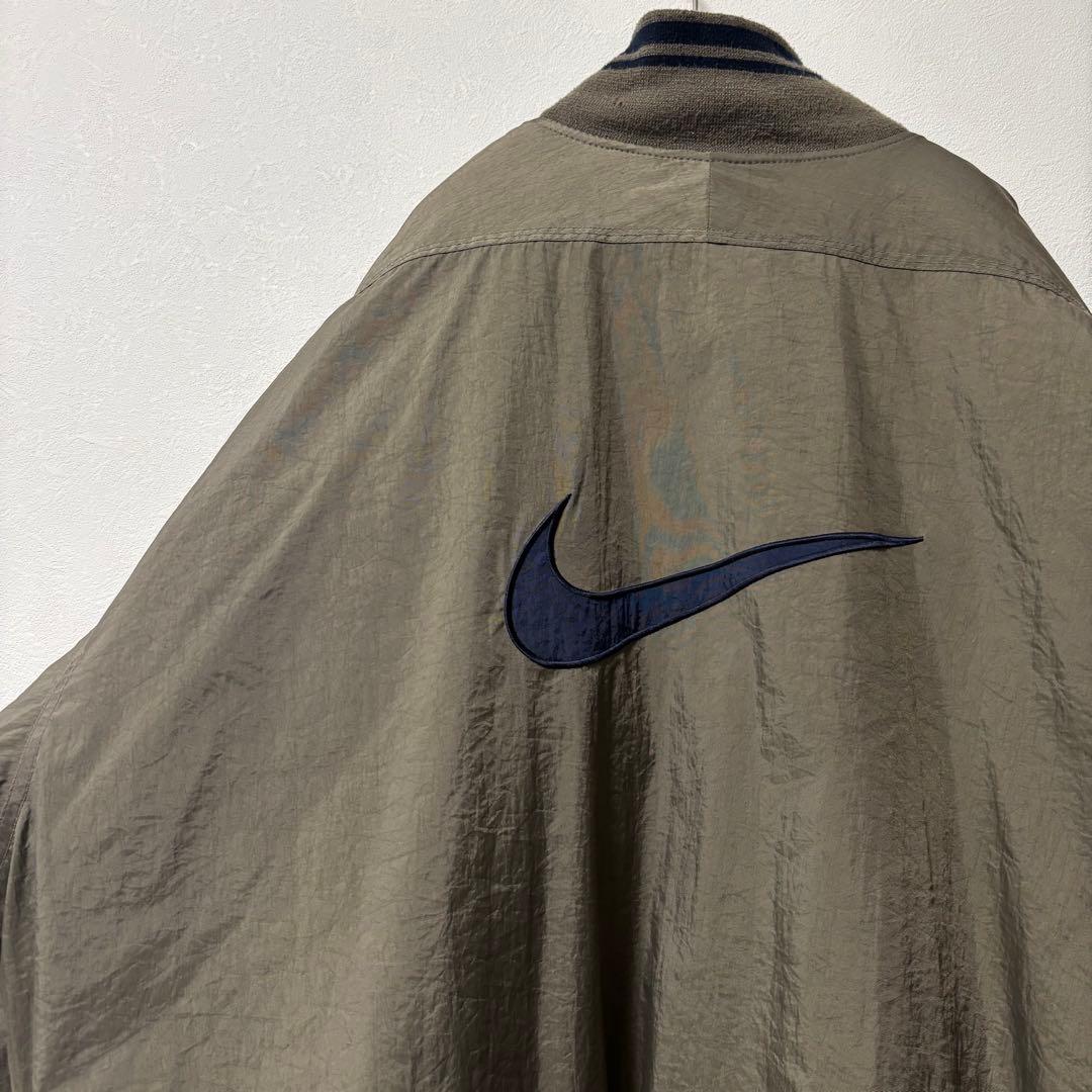 90's✨Old NIKE 銀タグ　ナイロンジャケット　ハーフジップ　中綿　XL