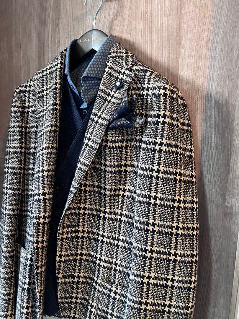LARDINI テーラードジャケット チェック柄