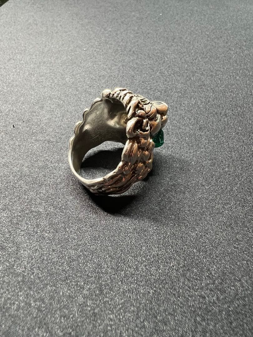 大幅値下げ‼️ GUCCI グッチ ライオンヘッド リング 23号 緑石