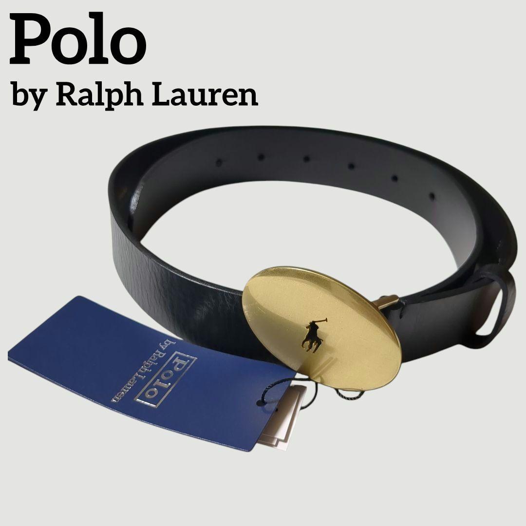 新品 POLO RALPH LAUREN オーバルバックル カーフスキン ベルト