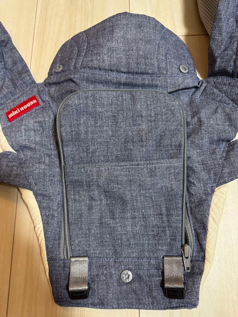 ミキハウス×ポグネー コラボ 抱っこ紐　インディゴブルー(デニム調)