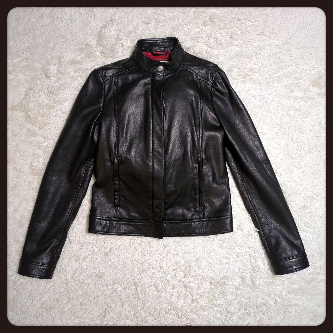 【入手困難・美品】グッチ☆レザージャケット ラムレザー LL ブラック×レッド