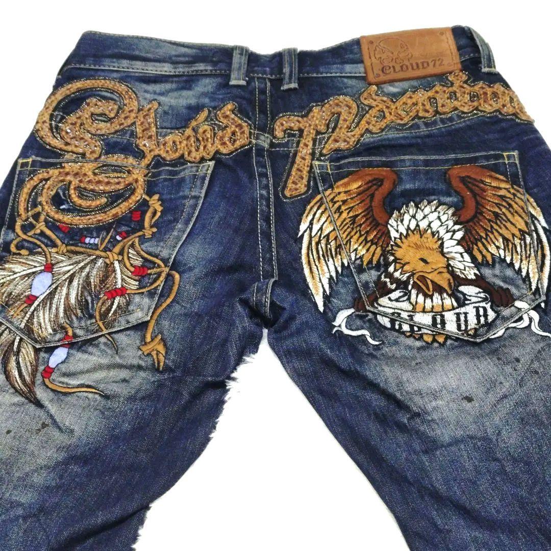 クラウド72 デニム 30 刺繍 イーグル y2k ドリームキャッチャー