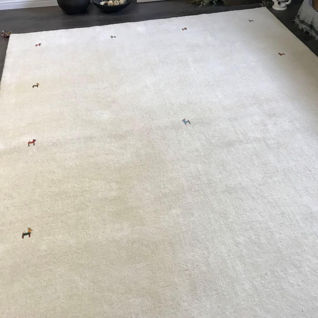 一点限り 201x246cm 3畳 ギャッベ ギャベ ラグ ラグマット 1wh