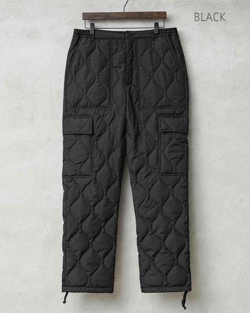 TAION タイオン MILITARY LINE カーゴダウンパンツ　ブラック