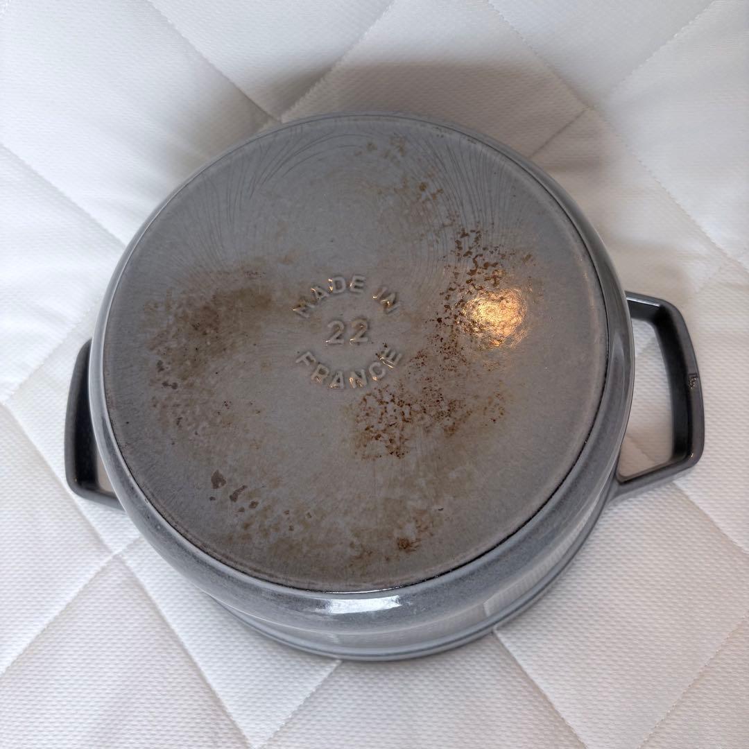 STAUB ストウブ ピコココット 22cm グレー 両手鍋 IH対応 無水調理