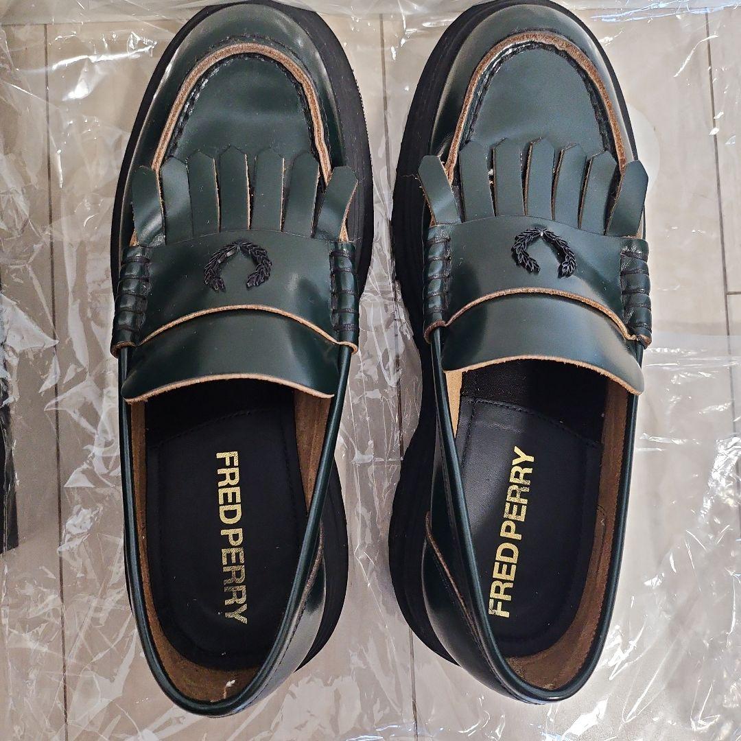FRED PERRY ダークグリーン ローファー　24cm