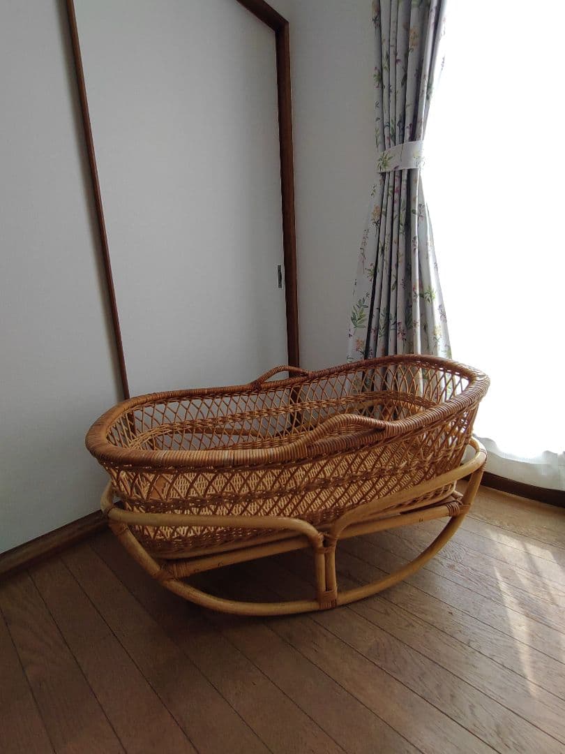 ゆりかご　ラタン　ヴィンテージ