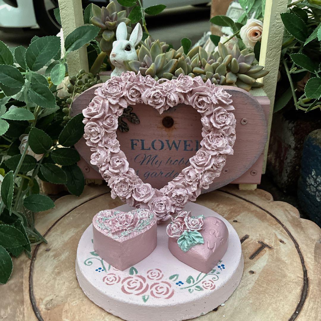 ★ ローズ@同梱割あります ★新作★バラと花飾りのうさぎさん★