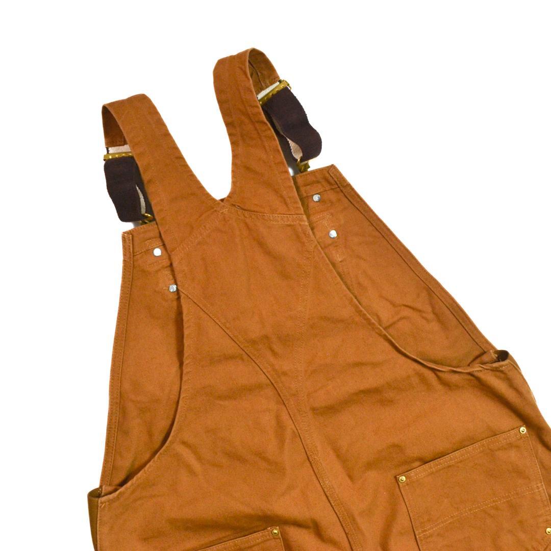 【美品】carharttカーハート コットンダックビブオーバーオールLブラウン