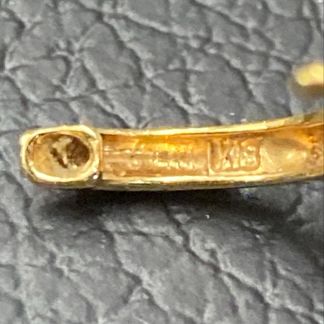 エメラルド＆天然ダイヤモンド 18金ゴールド片耳ピアス