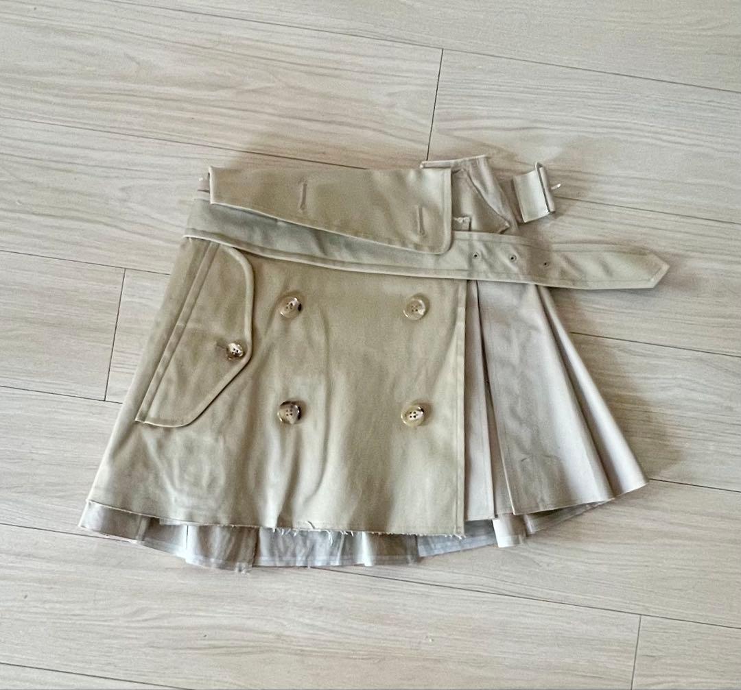 JUNYA WATANABE ベージュ プリーツスカート XS