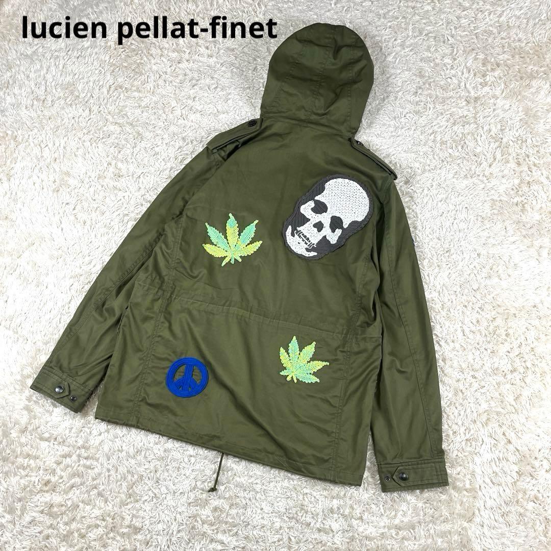 ルシアンペラフィネ スカルワッペン フード付き ミリタリージャケット コート L