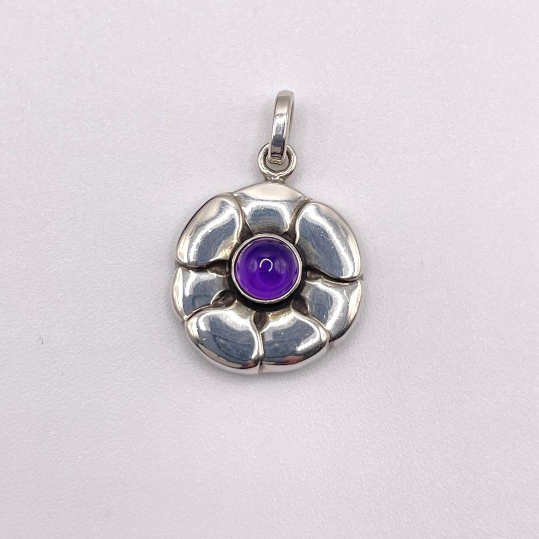 美品 ジョージジェンセン 436 フラワー アメシスト トップ