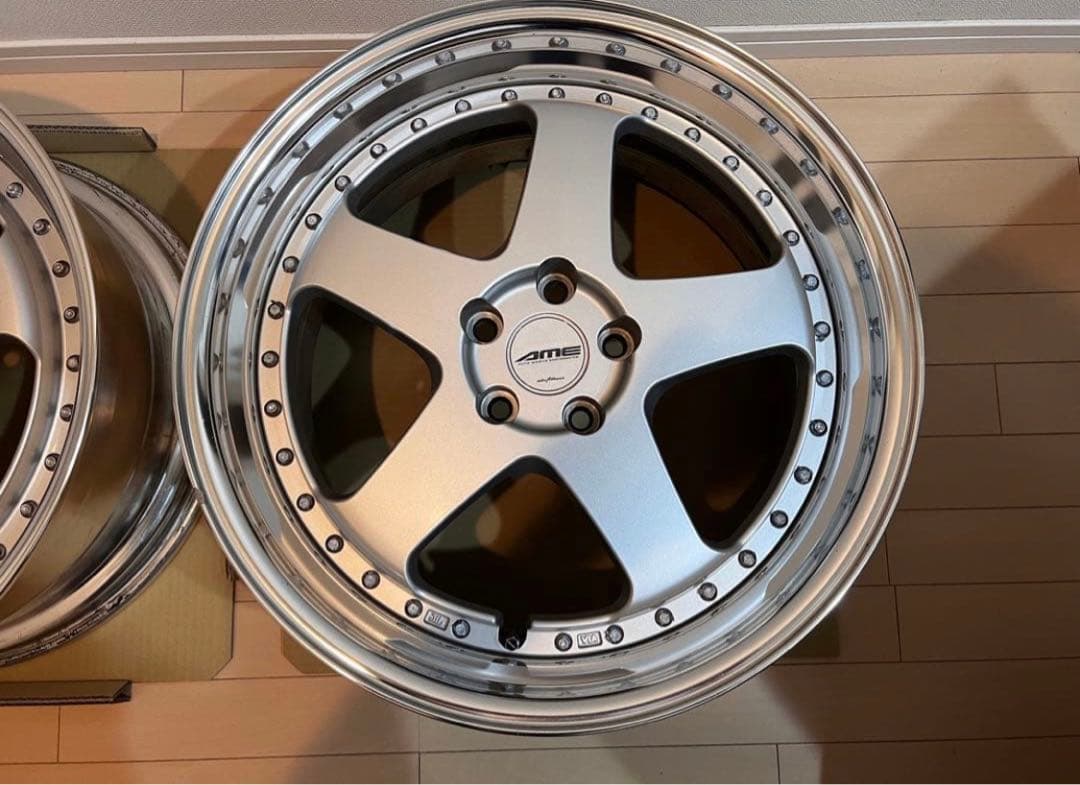 4本　AME シャレンVFX 20インチ シルバー 5スポーク　深リム