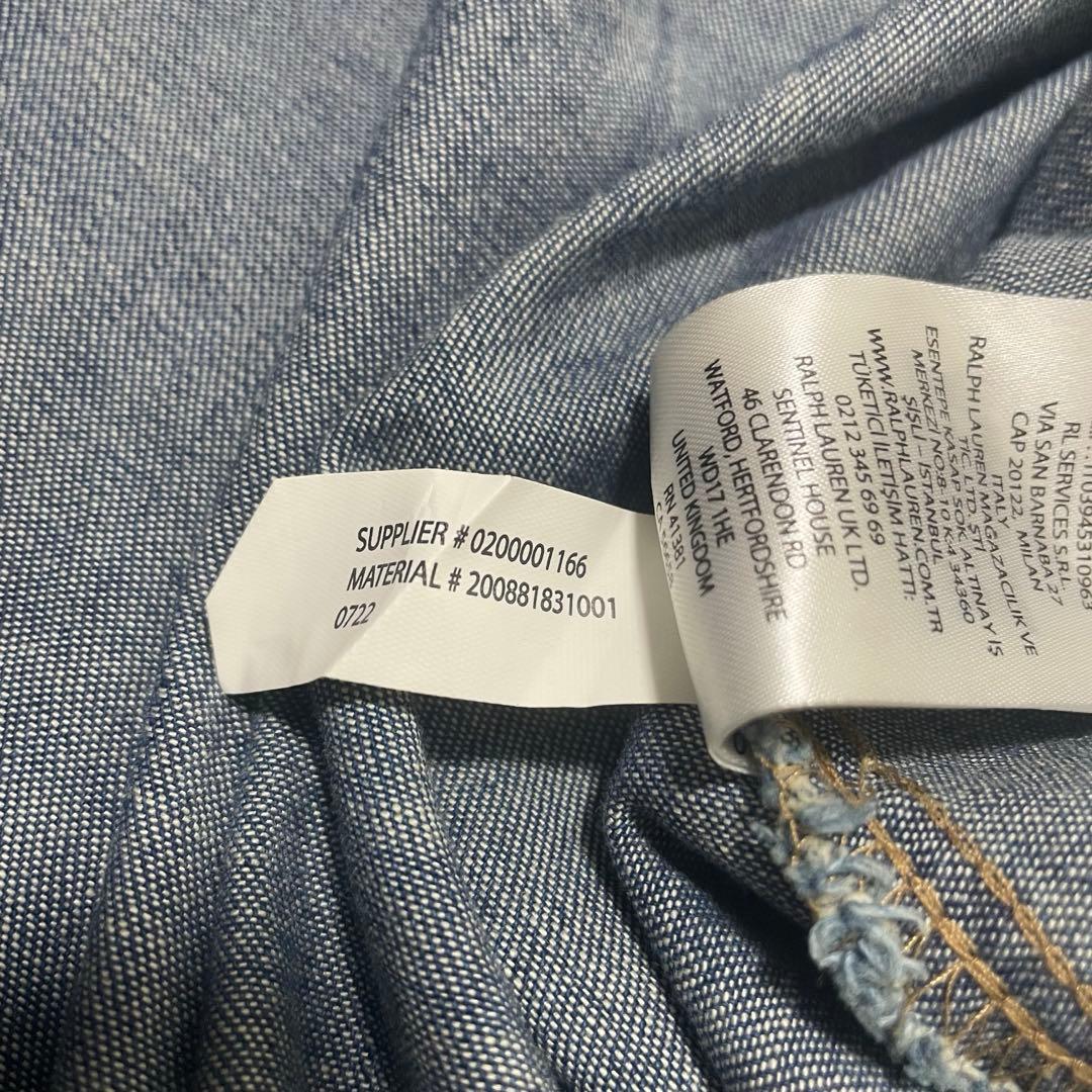 ローレンラルフローレン　デニムシャツワンピース リボン　ベルト マキシ丈