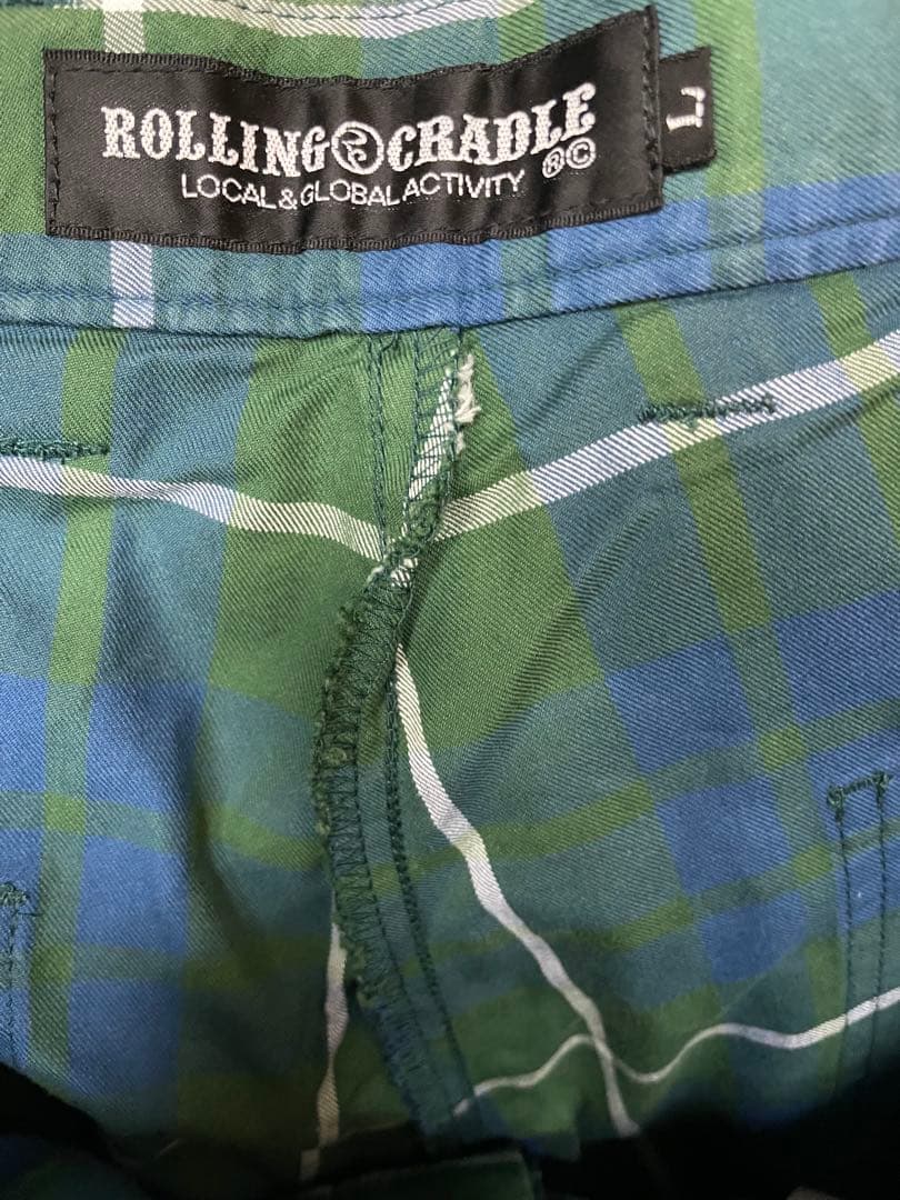 ROLLING CRADLE スラックス　チェックスラックス　ワイドスラックス