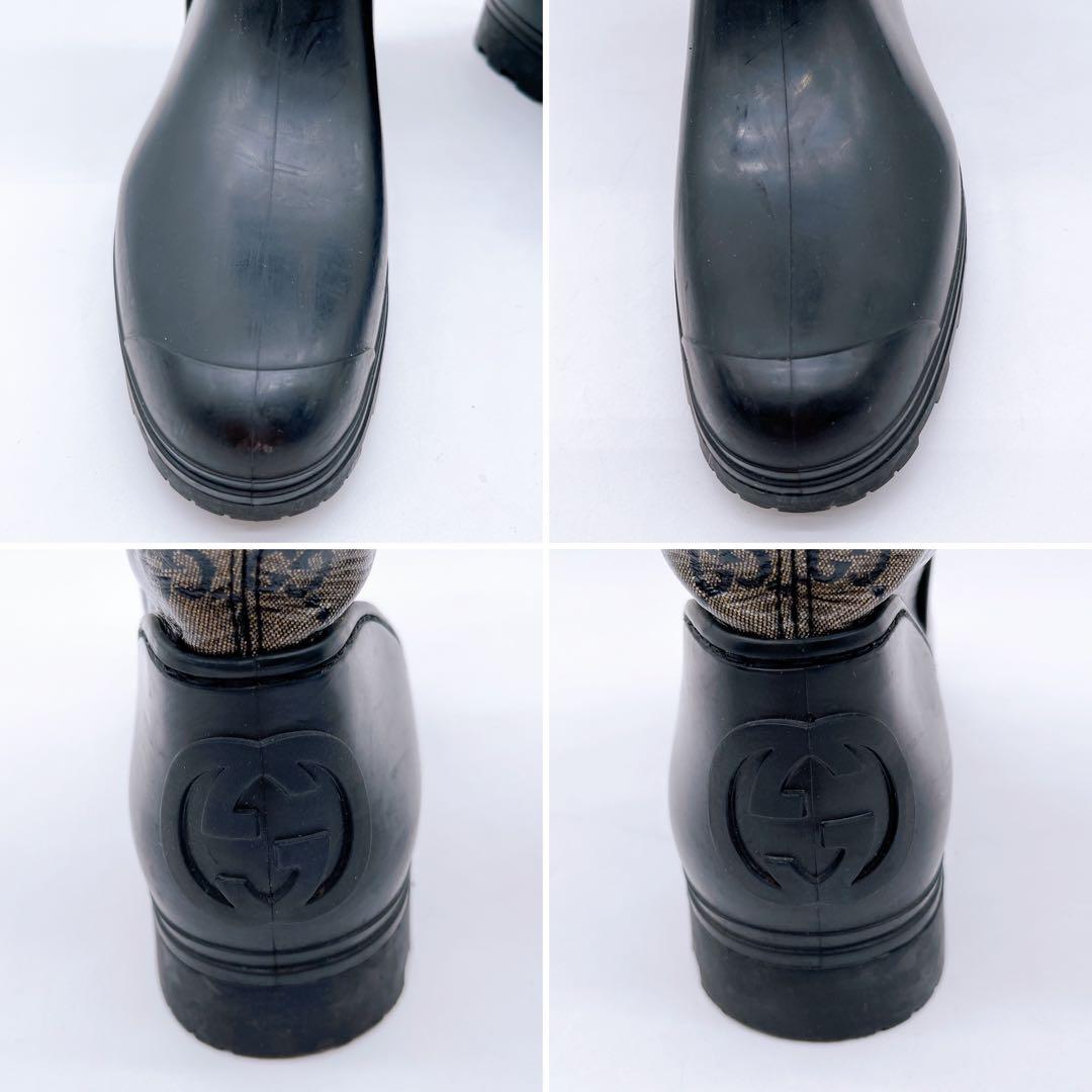 【GUCCI】グッチ GGスプリーム レインブーツ size37 箱付き