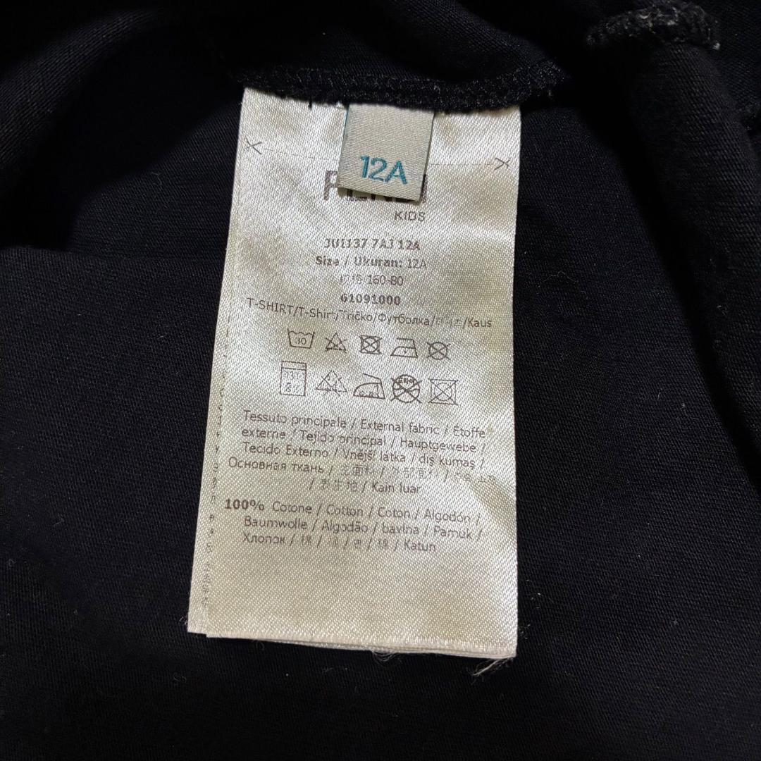 12419✨フェンディキッズ ビッグロゴ Tシャツ カットソー 黒 12A