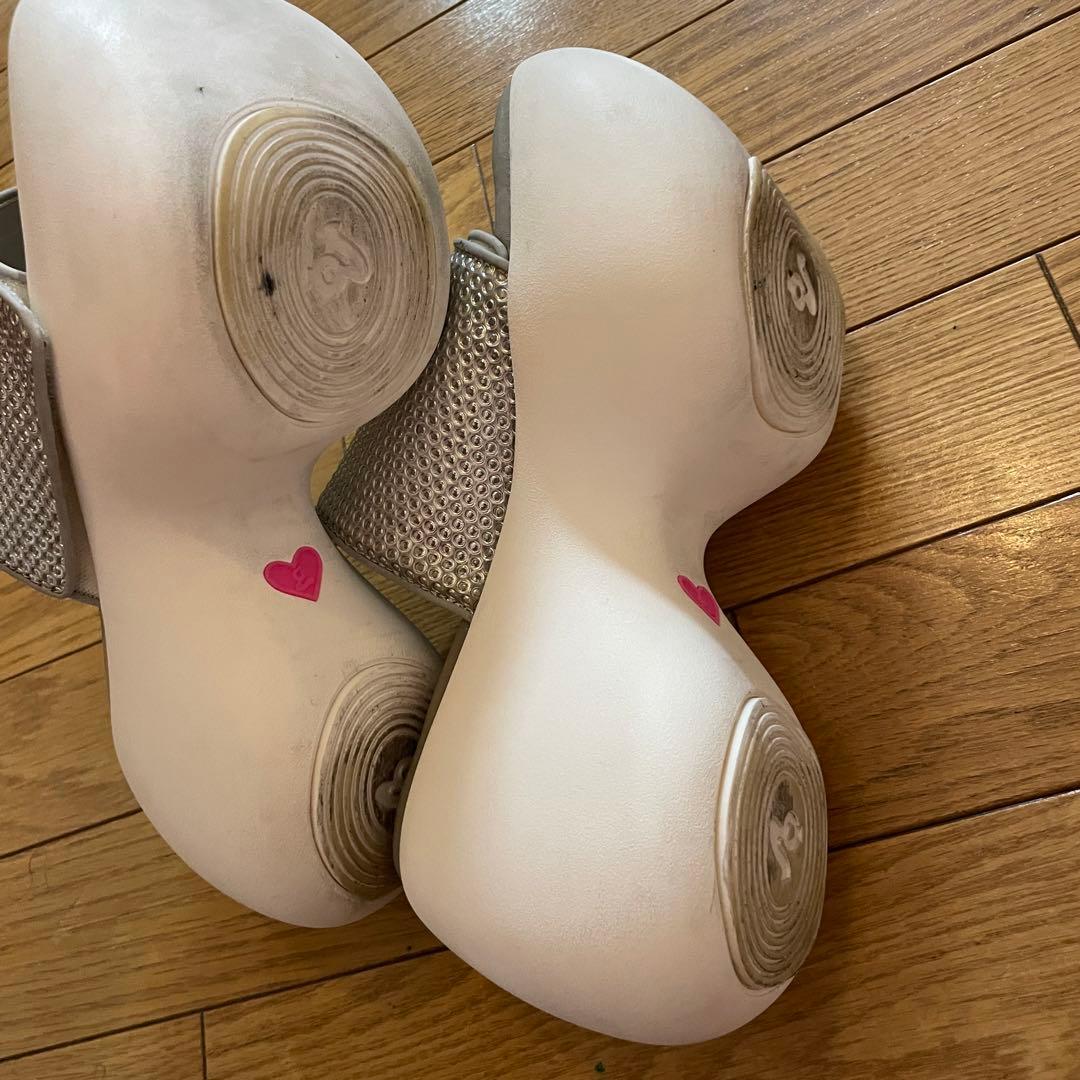 Grape 靴 WHITE PLATFORM SLIPPERS TELSTAR