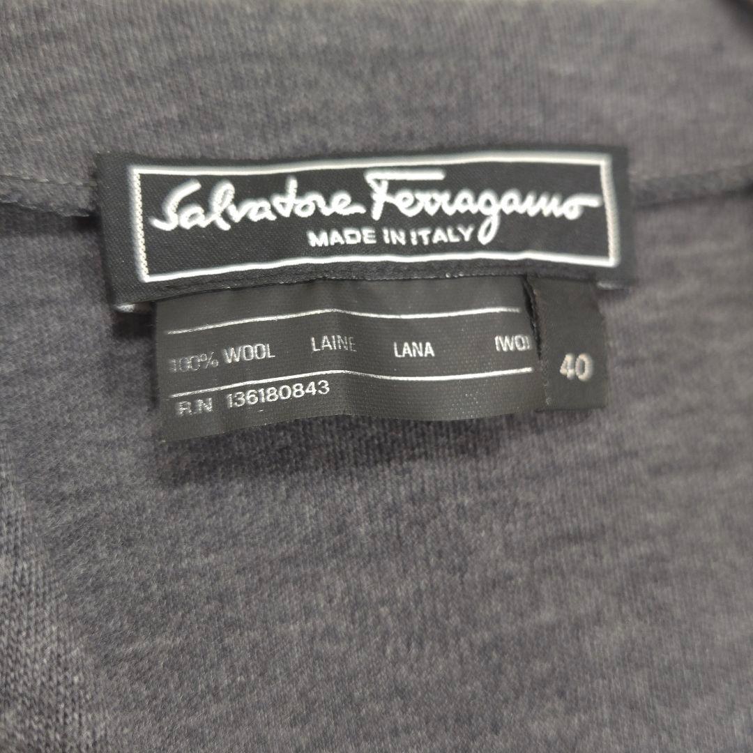 Salvatore Ferragamo 40 ワンピース ロング 半袖 Vネック
