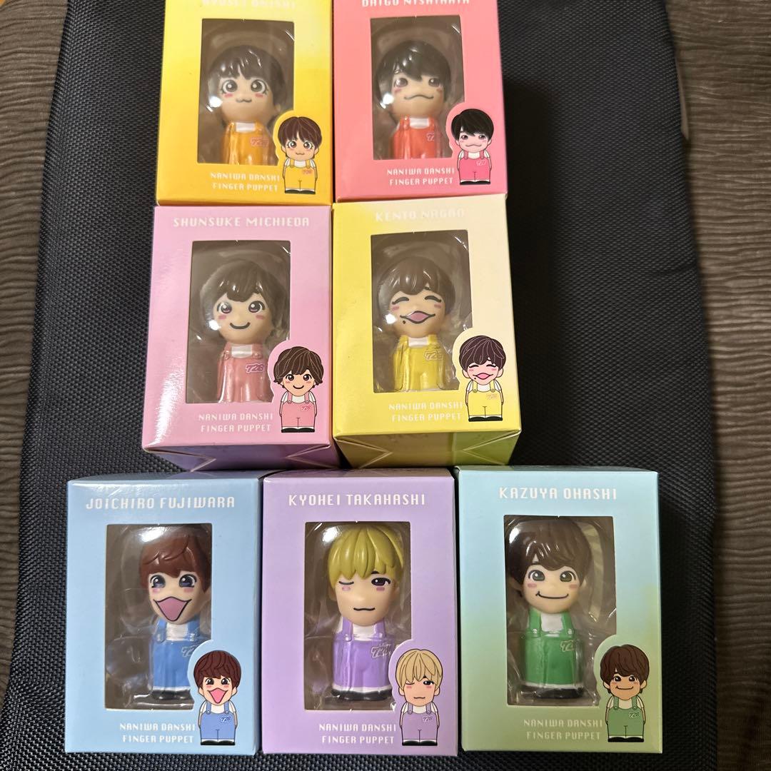 未開封　なにわ男子　指人形7個 箱色褪せ日焼け有　Alpha銀テープと紙吹雪付
