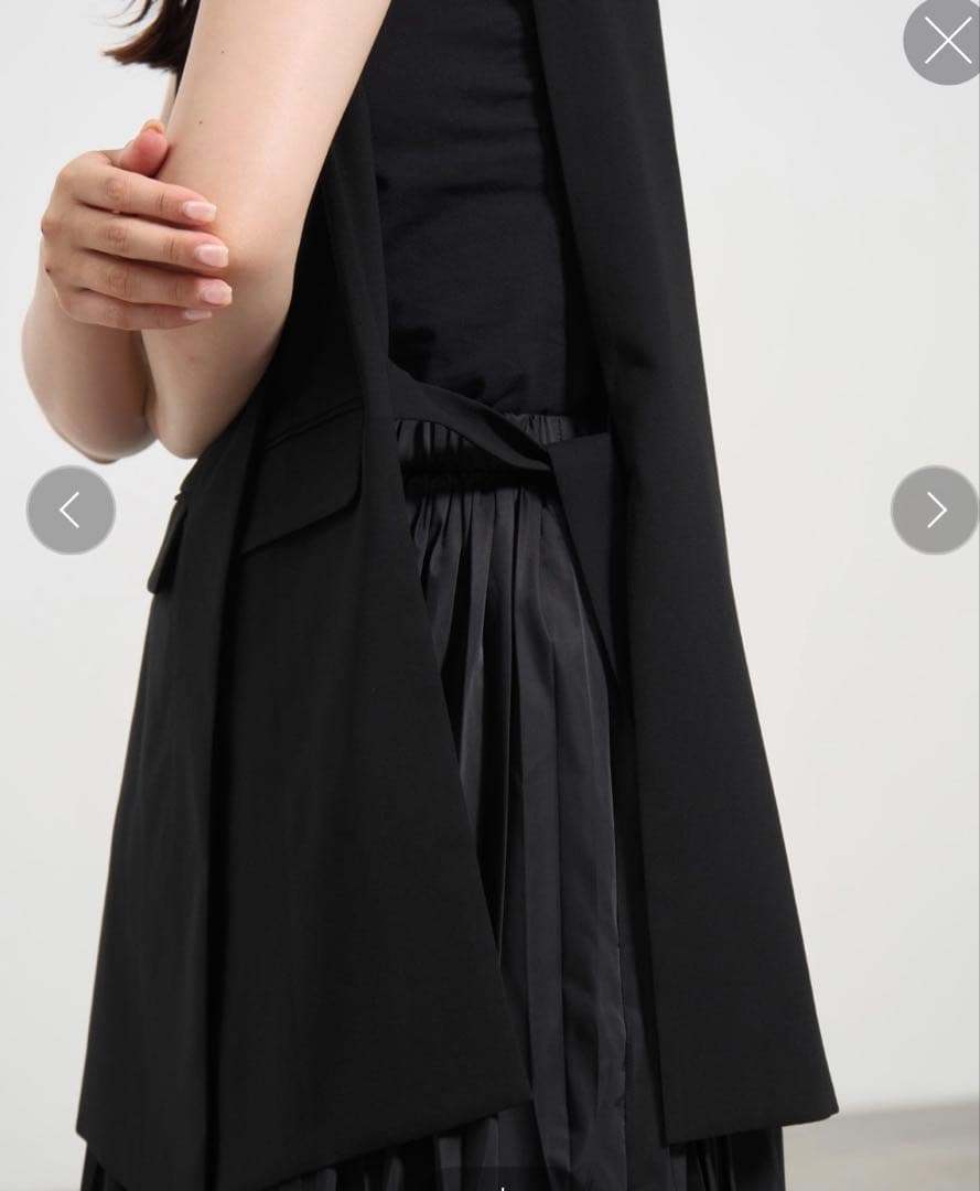 ENFOLD CACHE-COEUR OPEN VEST 38 黒