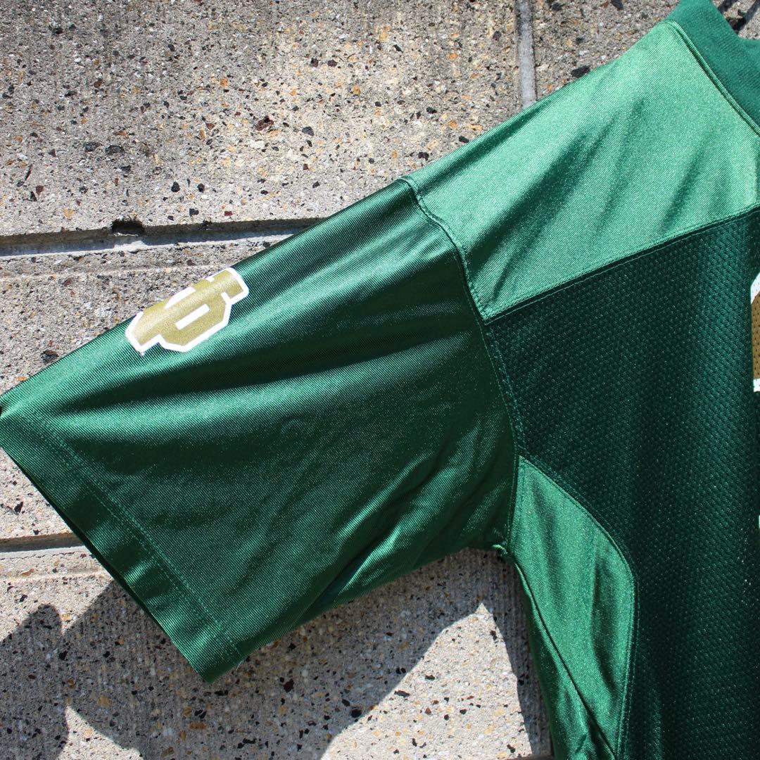 adidas × ノートルダム大学 アメフト 緑×金 大きめ 古着 ゲームシャツ