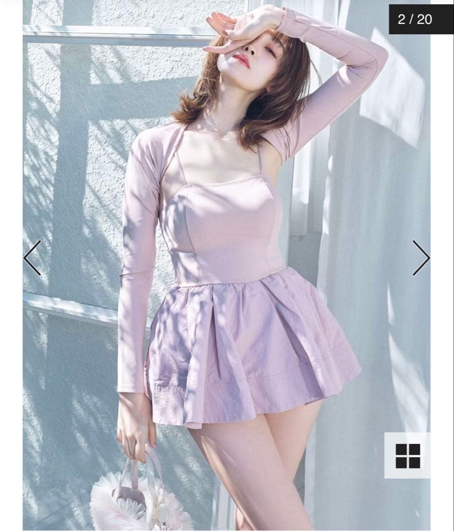 3ピーススウィムウェア　ピンク　水着　ビキニ　ラッシュガード