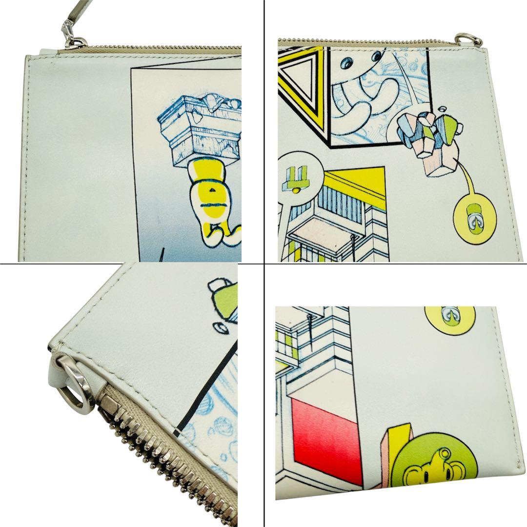 【レア】プラダ マルチカラー レザー 三角プレート クラッチバッグ