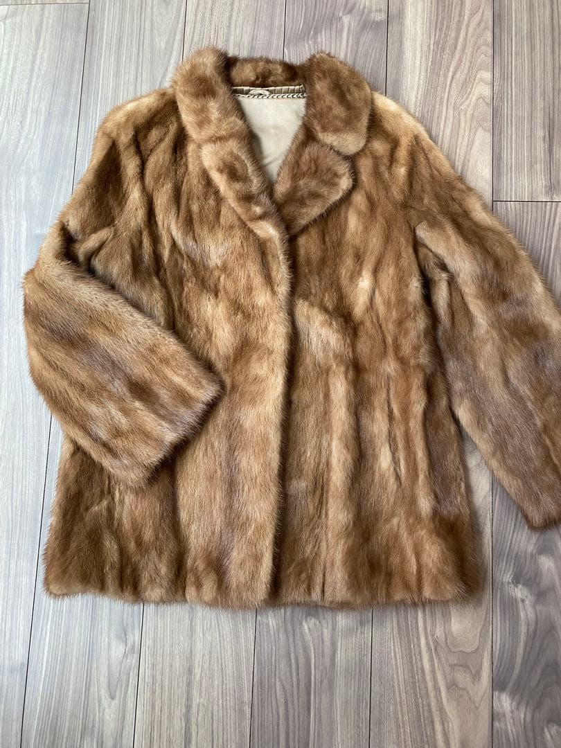 美品　リアルファーコート FOX ブラウン　毛皮　13号