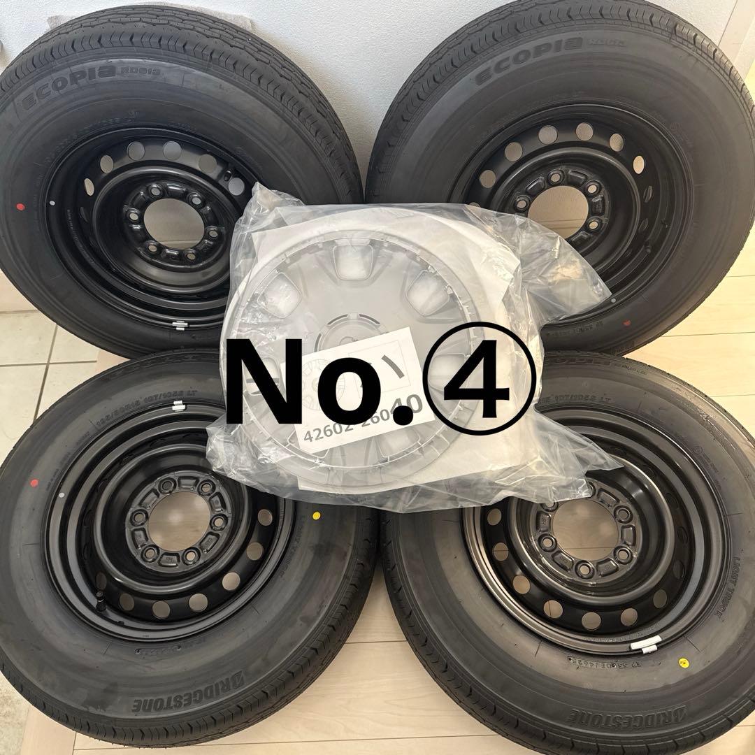 ハイエース　純正タイヤホイール、新品ホイールキャップ①〜④セット　新車外し
