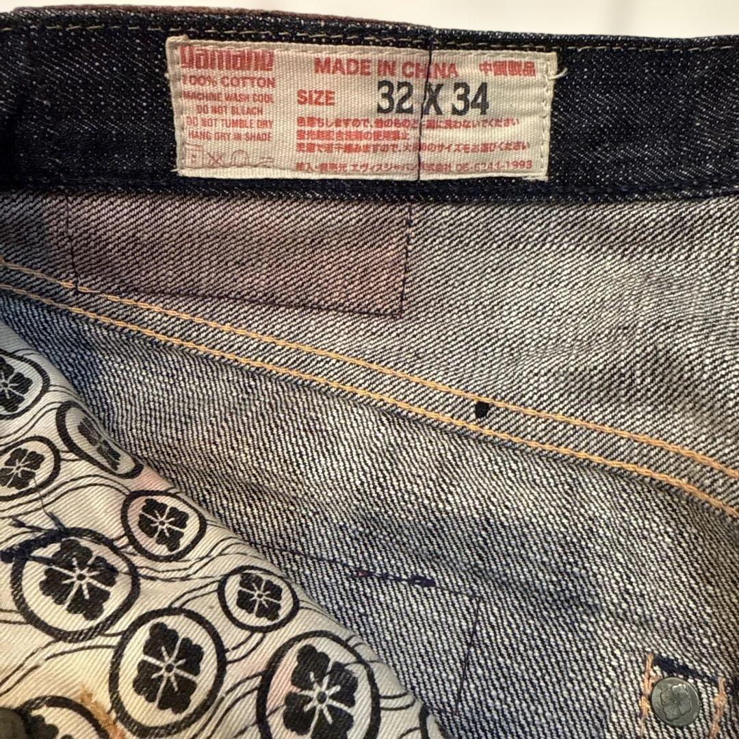 YAMANE EVISU デニムパンツ 32x34 ゴールドカモメ　ホワイト