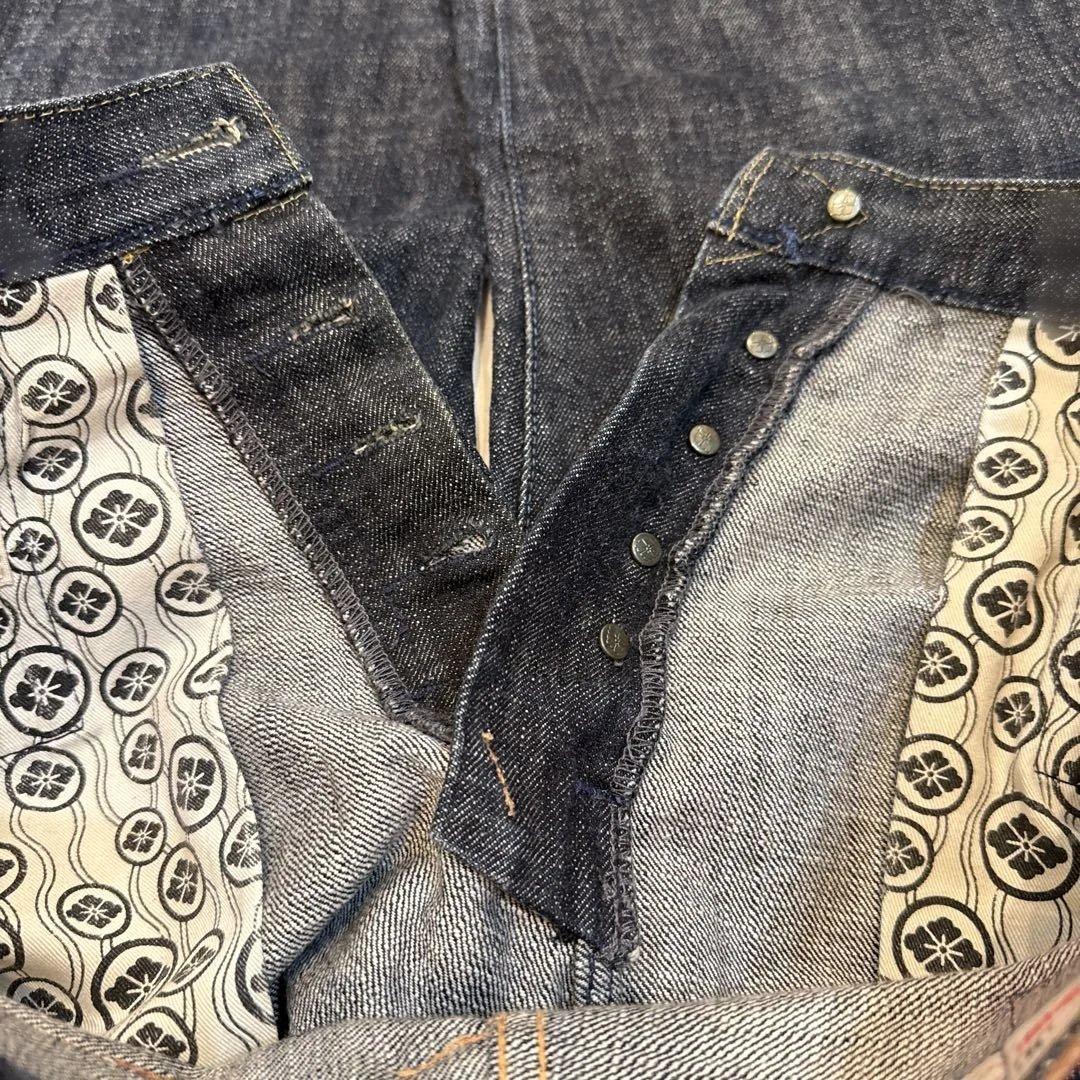 YAMANE EVISU デニムパンツ 32x34 ゴールドカモメ　ホワイト