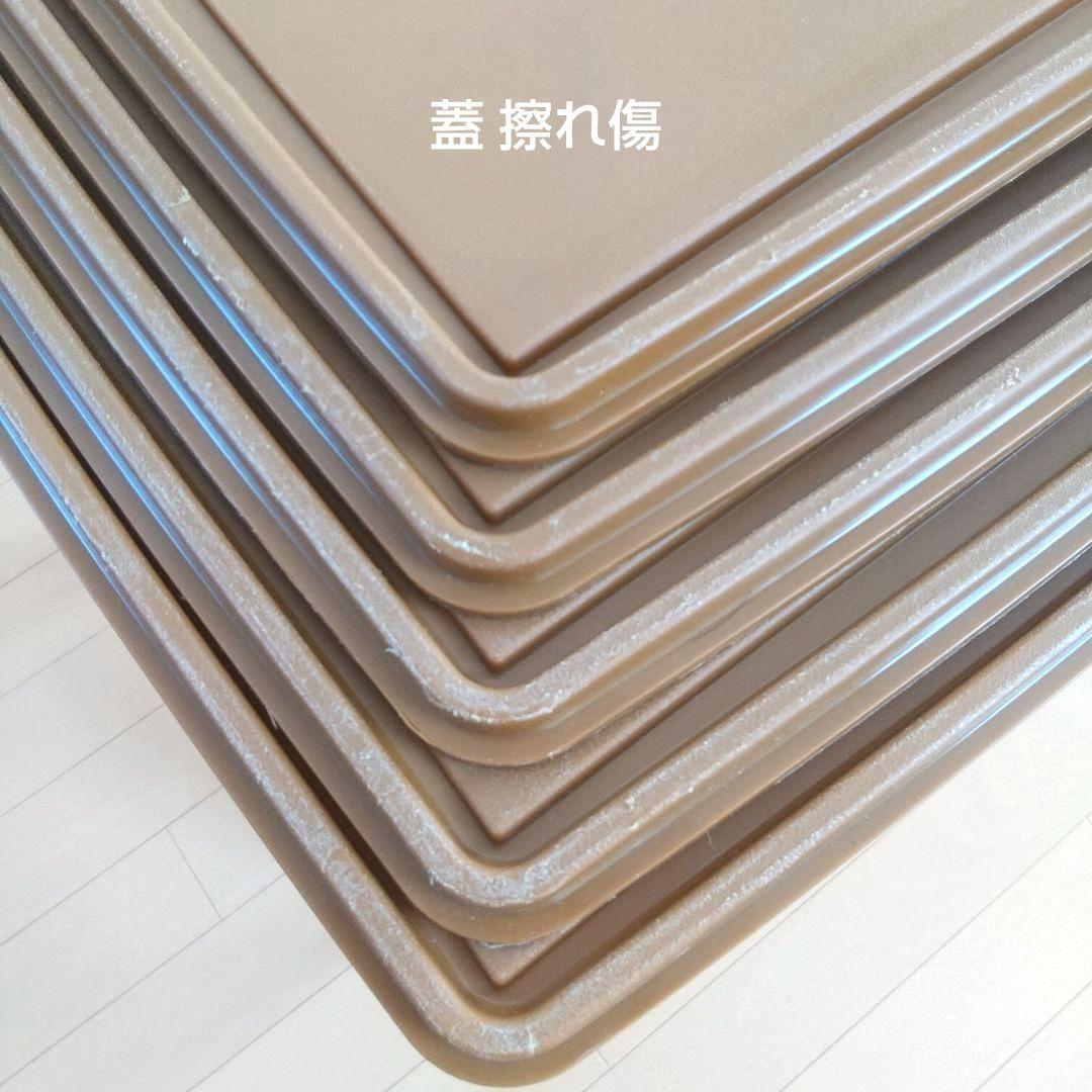 【タッパーウェア 収納】スーパーケース 5個セット(深型2個+薄型3個) セピア