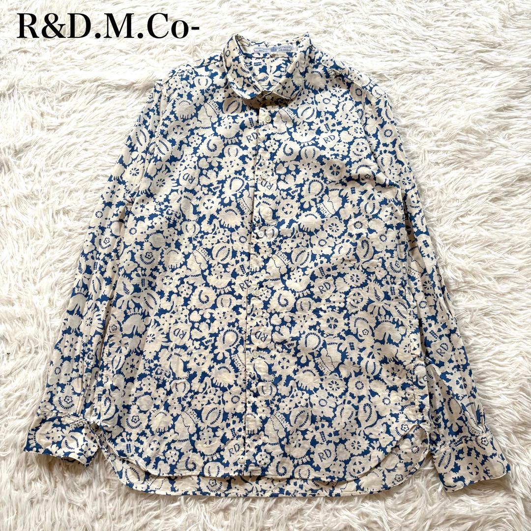 オールドマンズテーラー　ラウンドカラー　シャツ　ブラウス　ブルー　長袖　Lサイズ